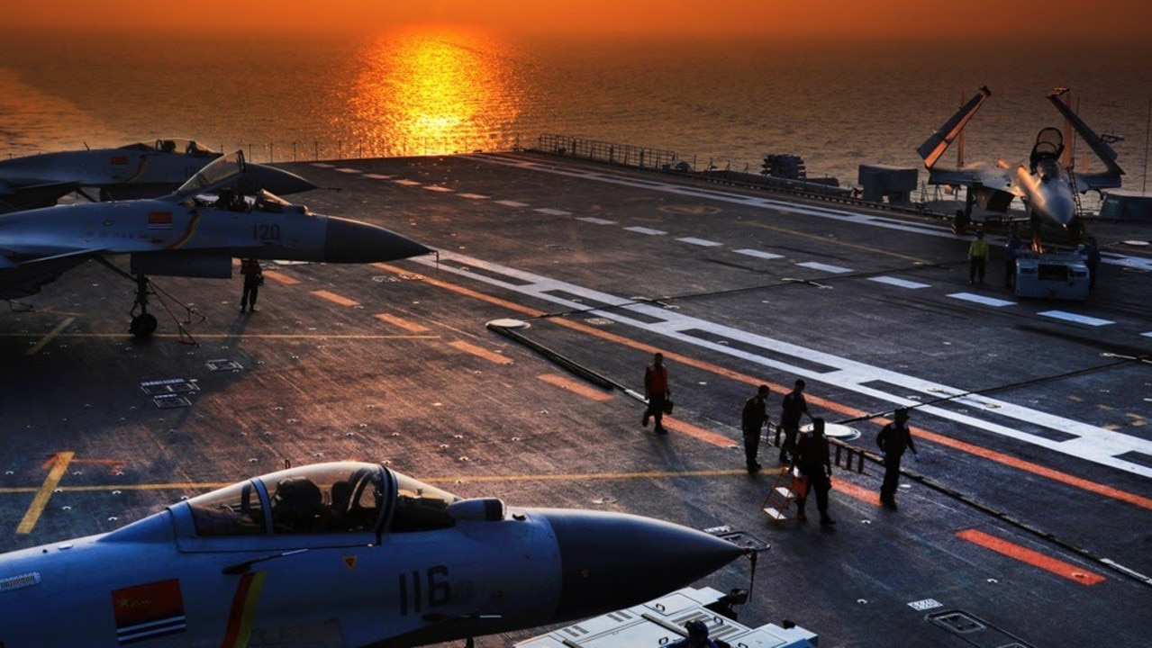 The flight deck of the aircraft carrier Liaoning. Picture: China Ministry of Defence