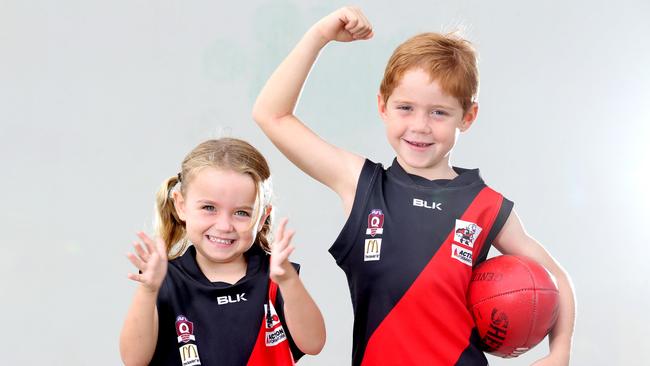 Mollie Wolf and Darcy Jennings from the Yeronga AFL club. Picture: Renae Droop