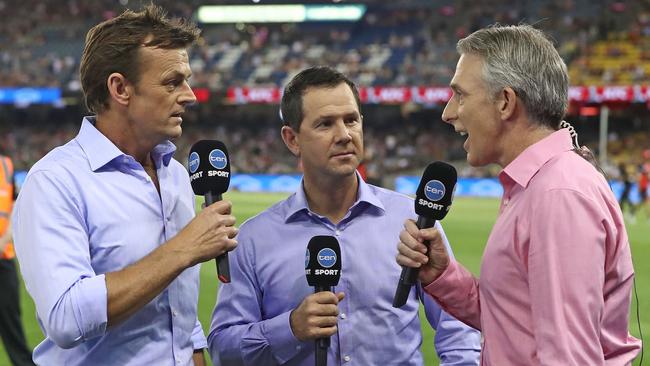 Ten's BBL commentary team has split up after the network lost coverage rights. Adam Gilchrist (left) will join Fox Sports and Ricky Ponting (middle) is off the Channel 7. Damien Fleming (right) has yet to announce his next move.