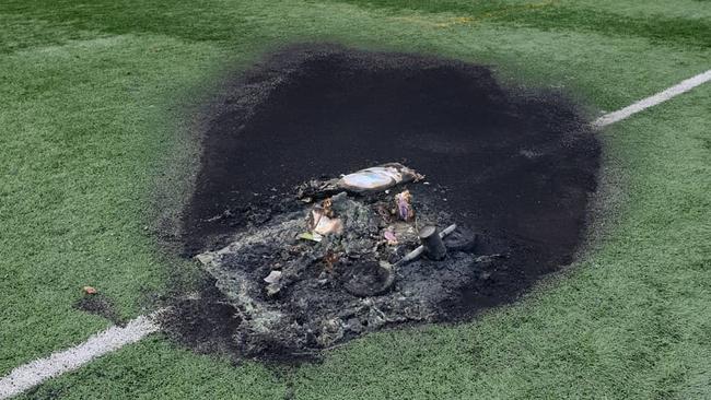 Heffron Park vandalism. Picture: Peter Hennessy