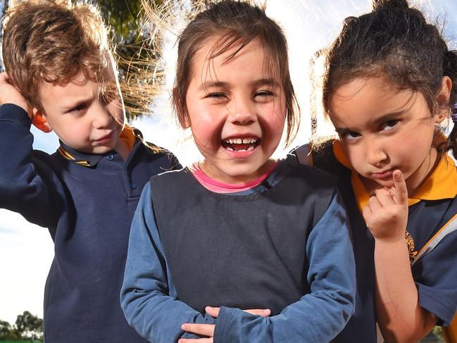 Berwick Lodge Primary School grade 1 students say the funniest things. (L-R) Noah, Emily and Abbie. Picture:Tony Gough