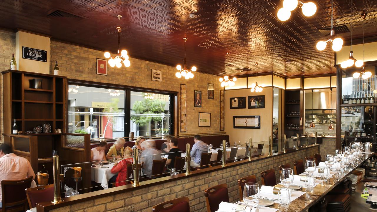 The dining room at Montrachet restaurant in Bowen Hills. Picture: Mark Cranitch.