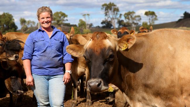 Fair call: Dairy farmer Sarah Chant on her farm at Warrion. Picture: Andy Rogers