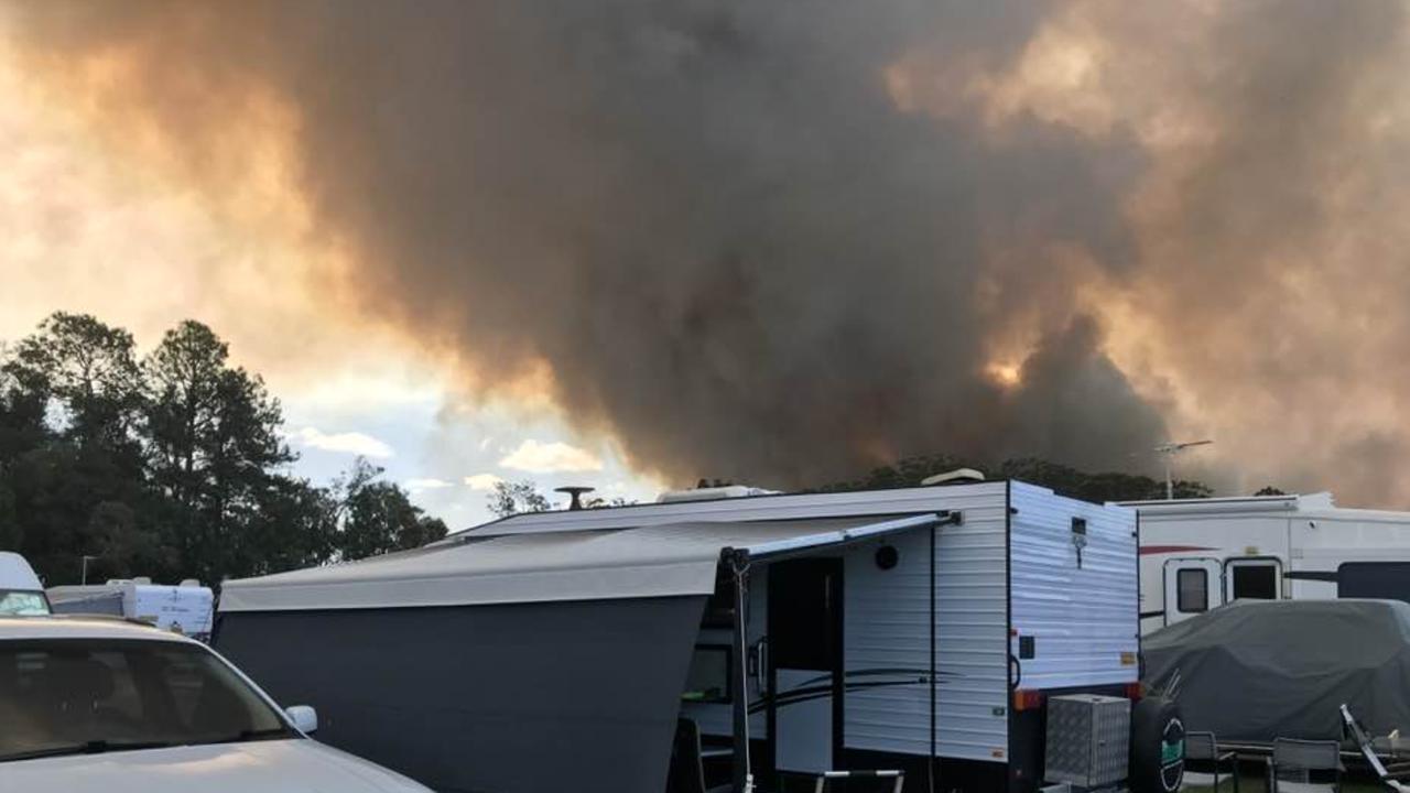 Bryan McHeyzer posted this photo online, where the fire can be seen a few kilometres away from where he parked his campervan. Photo: Bryan McHeyzer