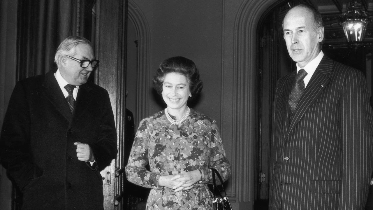 British prime minister James Callaghan (left) with Queen Elizabeth II and French president Valery Giscard d'Estaing in 1977. Picture: David Ashdown/Keystone/Getty Images