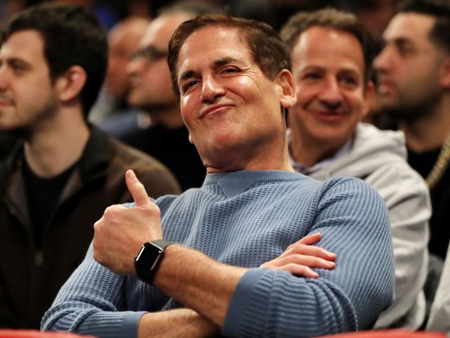 NEW YORK, NEW YORK - JANUARY 30: Dallas Mavericks Mark Cuban smiles during the game between the New York Knicks and the Dallas Mavericks at Madison Square Garden on January 30, 2019 in New York City.NOTE TO USER: User expressly acknowledges and agrees that, by downloading and or using this photograph, User is consenting to the terms and conditions of the Getty Images License Agreement.   Elsa/Getty Images/AFP == FOR NEWSPAPERS, INTERNET, TELCOS & TELEVISION USE ONLY ==