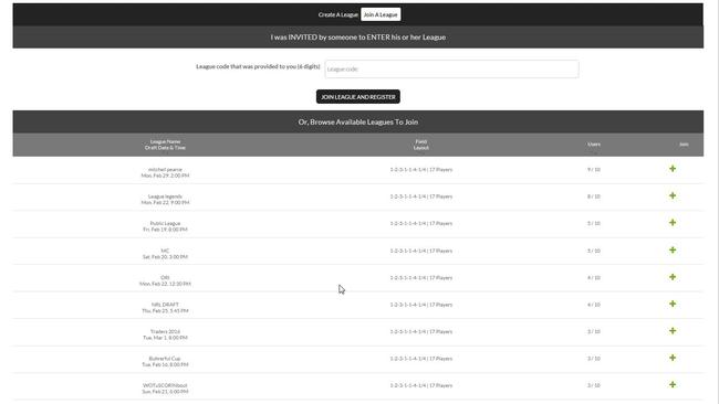 You can join someone else’s private league, a public league (above) or go random.