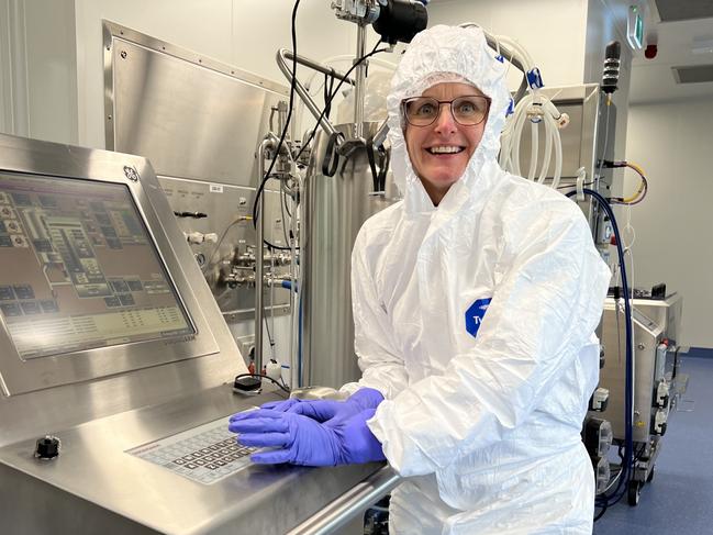 Research Director for Biomedical Manufacturing, Professor Susie Nilsson inside CSIRO's new National l Vaccine and Therapeutics Lab. Supplied:CSIRO