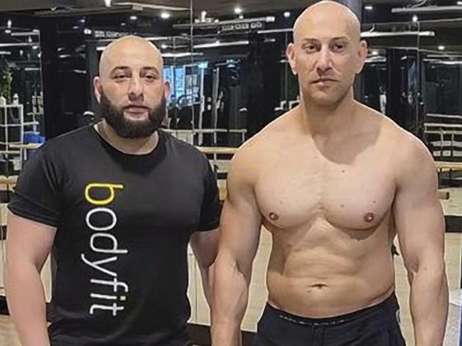 Photos of Comanchero OMCG sergeant-at-arms Tarek Zahed (right) taken from a TikTok collage. Supplied,It was confirmed by Josh that the person on the left of this photo is Omar Zahed , Tareks brother who was also shot at the gym in Auburn