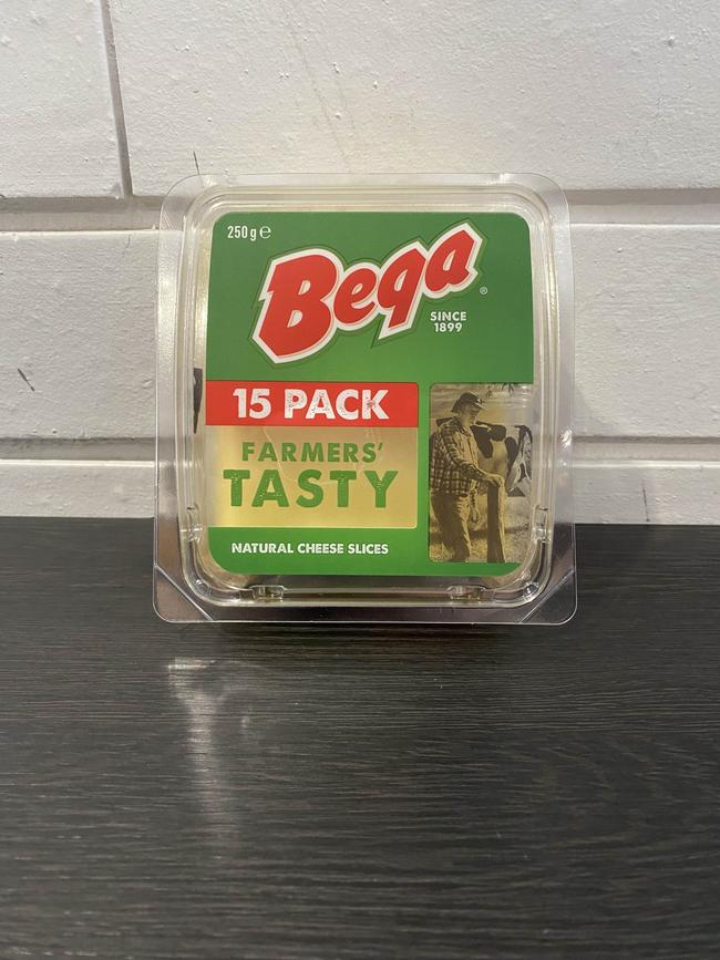 Bega Farmers’ Taste natural cheese slices (250g). Picture: Michaela Meade