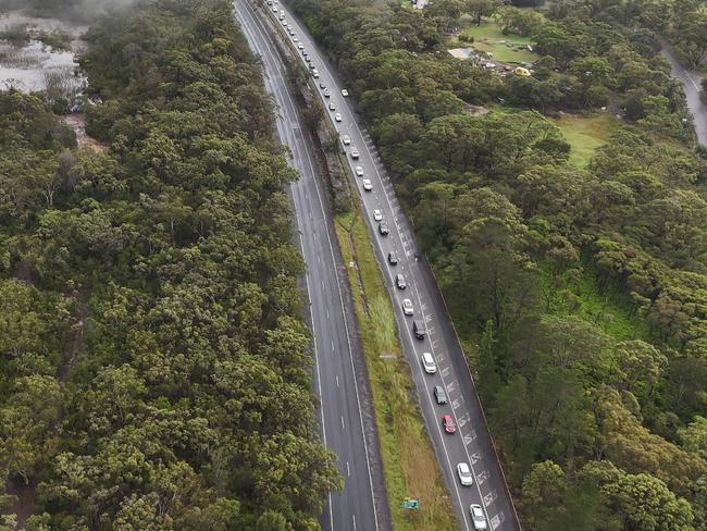 A truck spill brought chaos to the M1 Pacific Motorway last week. Picture: Supplied