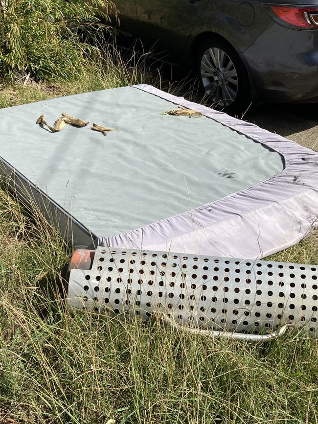 A mattress was found dumped on a nature strip in front of a vacant block in Dandenong on Monday.