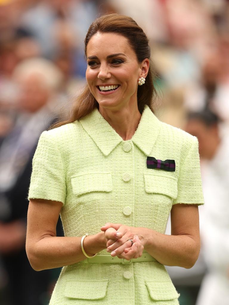 Kate turned heads in a tennis ball-coloured outfit. (Photo by Julian Finney/Getty Images)