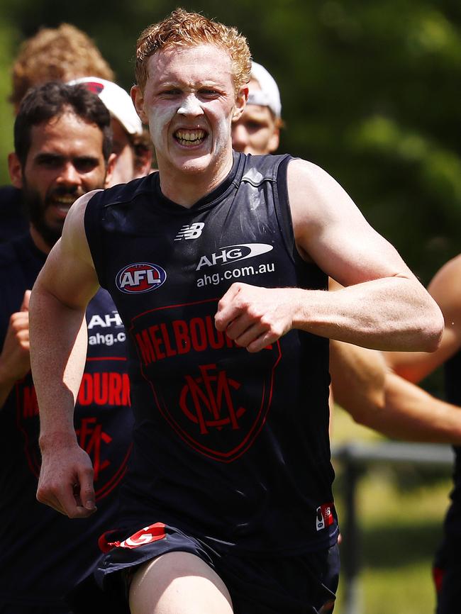 Clayton Oliver at Melbourne training. Picture: Michael Klein