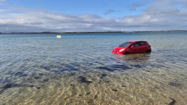 Peter returned to his car to find it had been swallowed by a huge king tide.