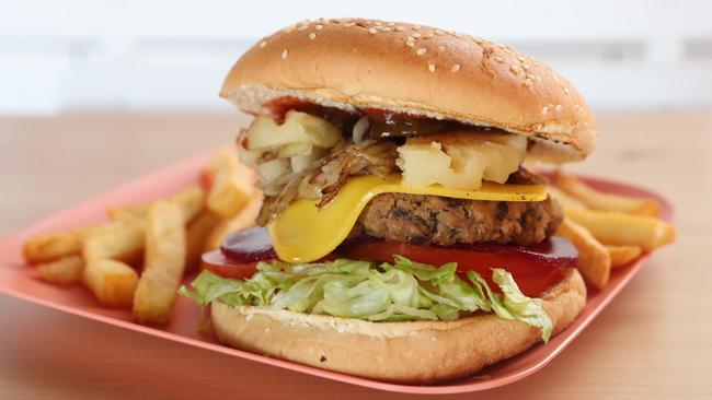 Feed the Earthlings have won best burger again. This is a burger with the lot. Photo by Richard Gosling