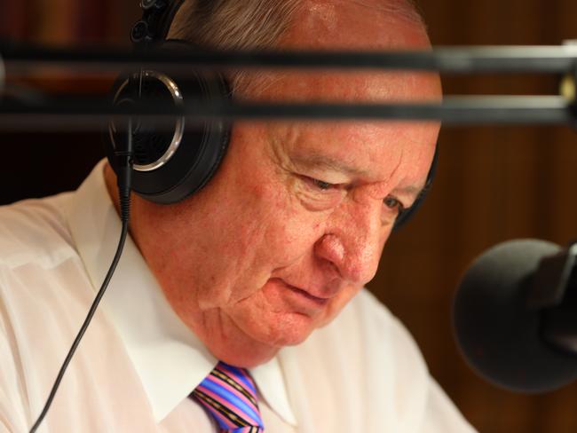 Australian broadcaster Alan Jones announces his retirement from radio at his home in Sydney, Sunday, May 10, 2020. Picture: AAP