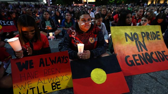 The candlelight vigil in Brisbane on Wednesday night. Picture: Getty Images