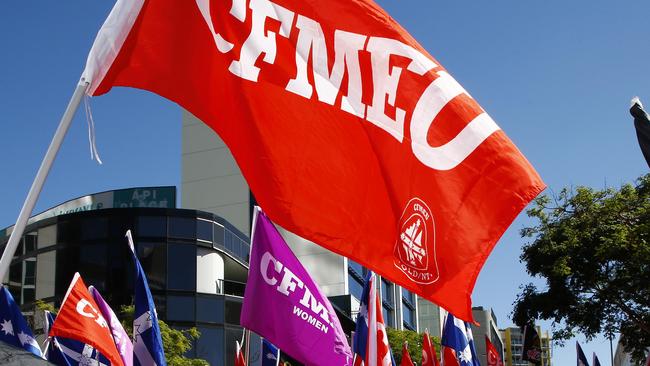 The general and construction divisions of the CFMEU have been suspended from the ALP in NSW, Victoria and Queensland. Picture: NCA NewsWire/Tertius Pickard