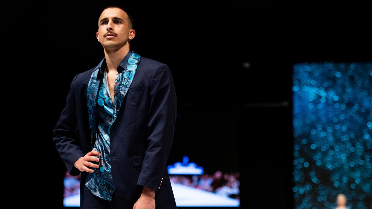 2024 Country to Couture at the Darwin Convention Centre showcases hand-designed First Nations fashion. Picture: Pema Tamang Pakhrin