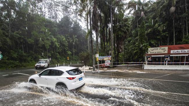 Floodwaters at Tamborine Mountain. Picture: Nigel Hallett.