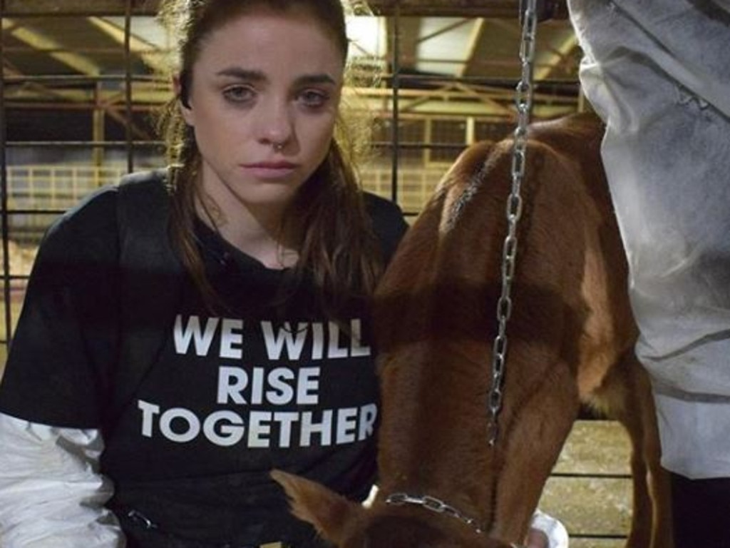 Alix Livingstone at one of the other animal houses she has led protests at in a bid to have people stopped from eating meat or riding horses.