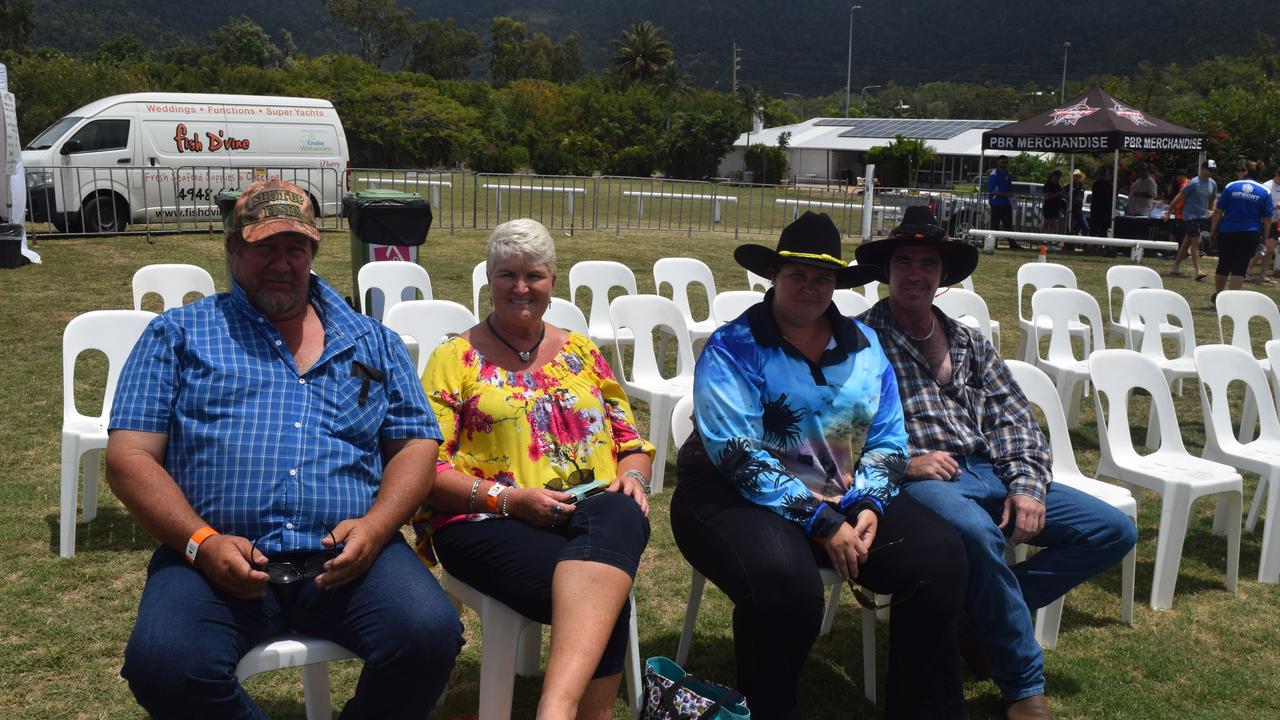 Noel, Jackie and Samantha Paton and Rhy Wright from Mackay at the PBR Airlie Beach Invitational. Picture: Laura Thomas