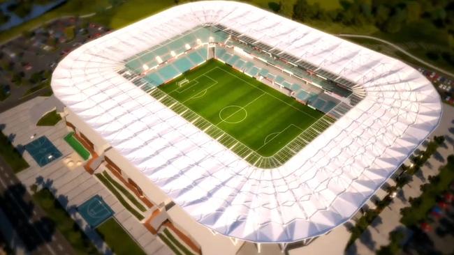 An artist’s impression of the Western Sydney Stadium at Parramatta.