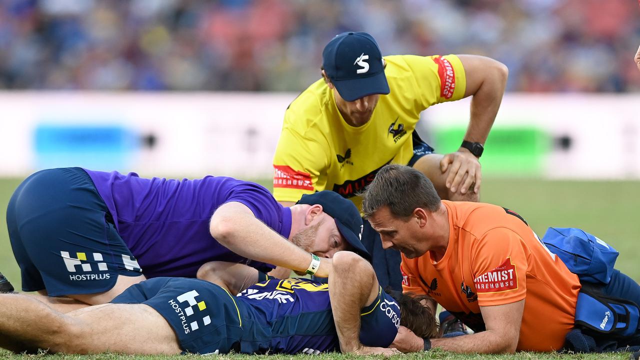 Ryan Papenhuyzen was knocked out in Round 10 and is still dealing with symptoms of concussion. Picture: Getty Images.