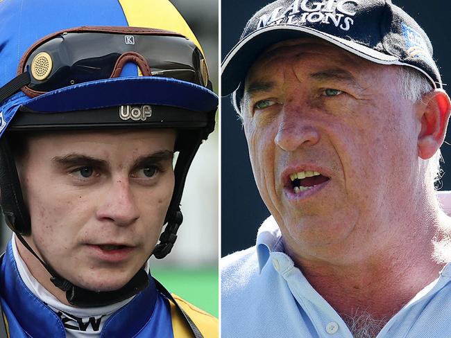 Jockey Bailey Wheeler (left) has vowed to lift his game following criticism from leading Brisbane trainer Rob Heathcote. Pictures: File