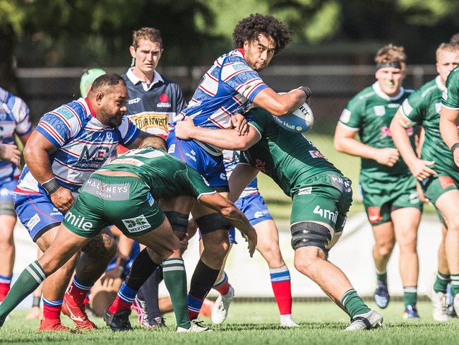 The Hunter Wildfires and Randwick battle it out in the 2024 Shute Shield. Photo by Stewart Hazell