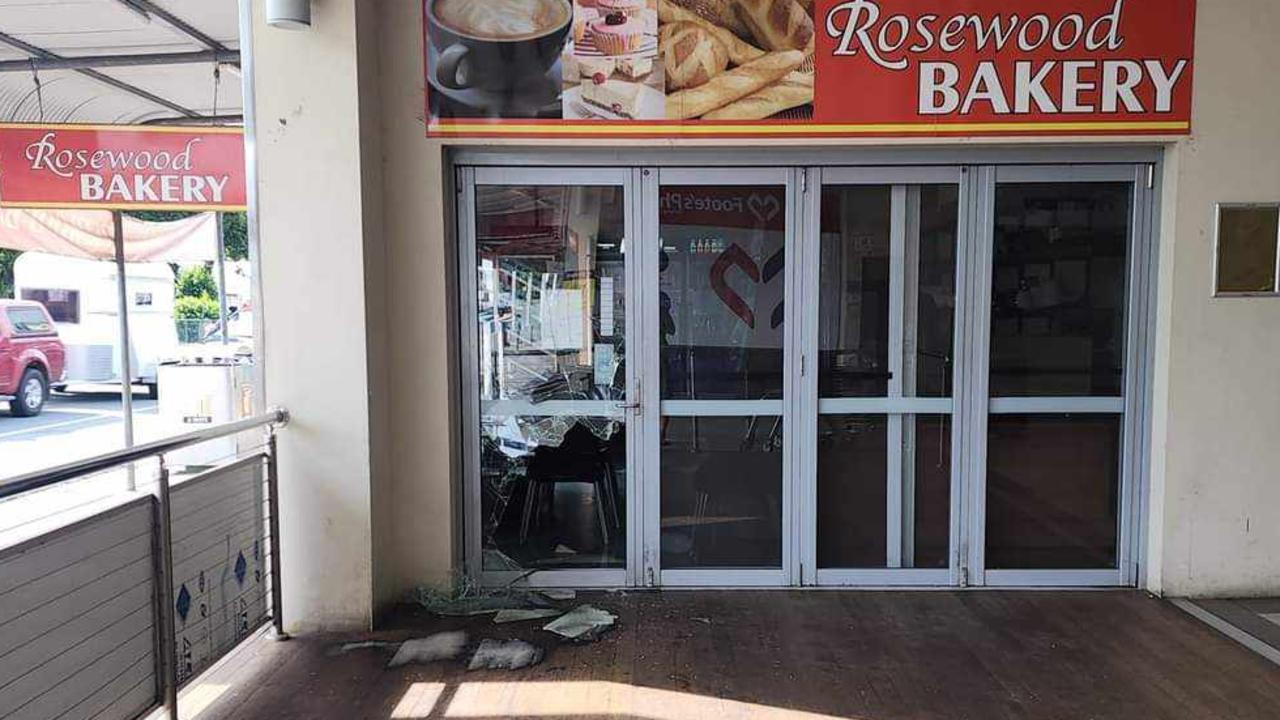 Rosewood bakery break-in. 19/12/23. Picture: Social media and file