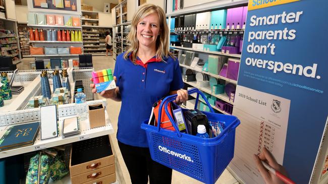 Officeworks CEO Sarah Hunter in the Richmond store in Melbourne. Picture : David Geraghty for The Australian.