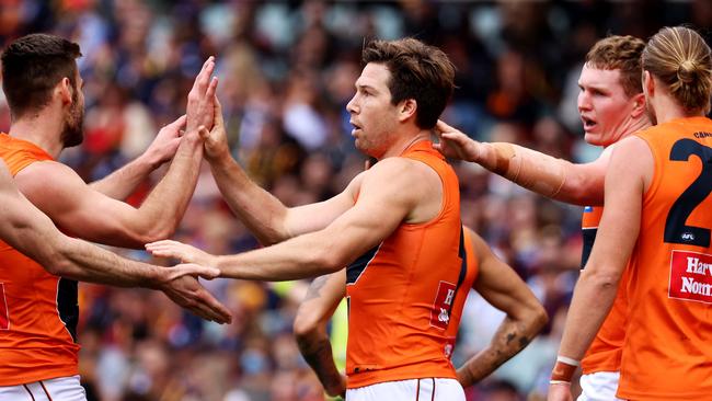 Toby Greene has dominated the opening half against Adelaide.