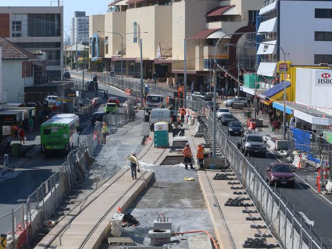 The track laid for the light rail between Office Works and Southport RSL may have to be replaced following reports that there are variations in track width.