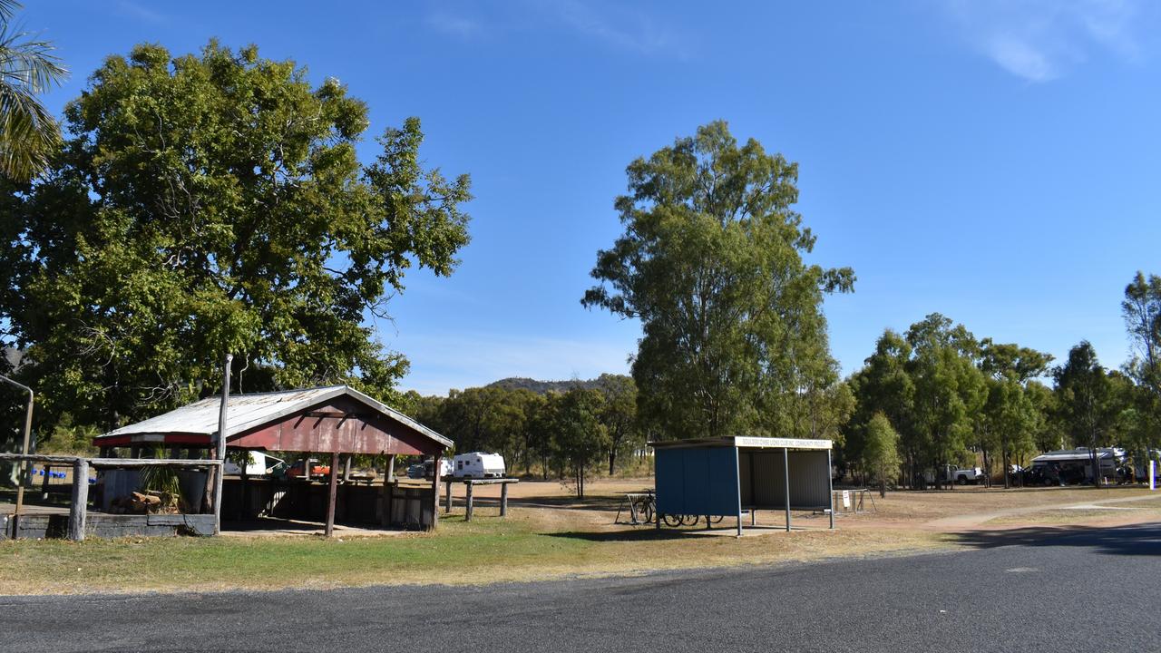 The camping area on the grounds next to the Bouldy Hotel.