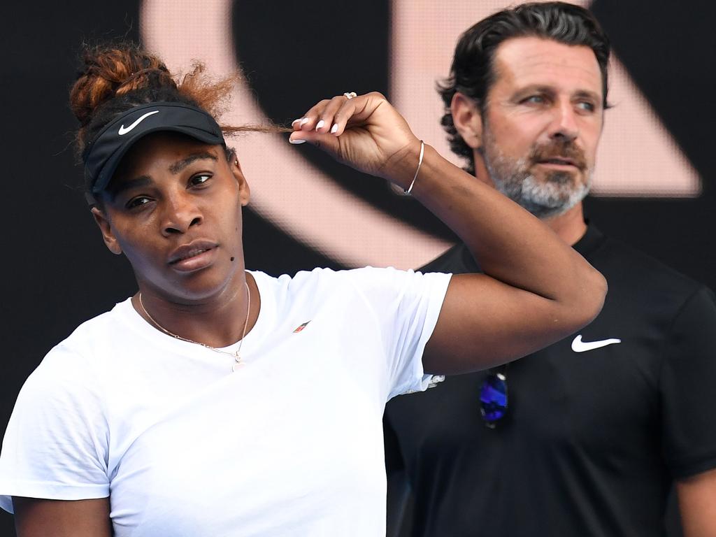 Serena Williams with coach Patrick Mouratoglou.