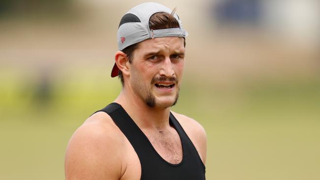 Josh Bruce has made a flying start to the season for St Kilda. Picture: Michael Willson/AFL Media/Getty Images. 