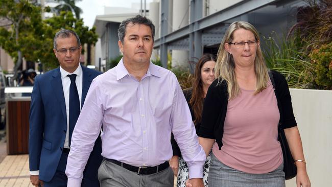 Dreamworld first aid officer Ben Hicks leaves the Magistrates Court at Southport this morning. Picture: AAP