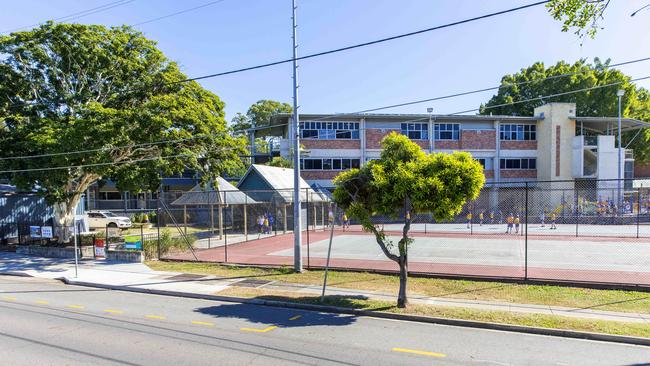 The Milton State School tennis courts will be moved to the back of the school and a three-level Junior Learning Centre will go up on the courts. Picture: Richard Walker