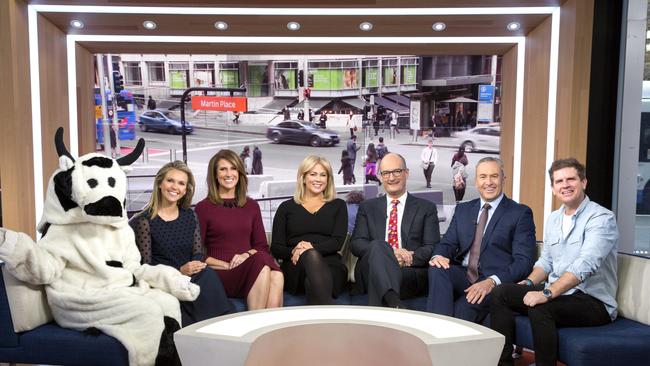 Edwina Bartholomew, Natalie Barr, Samantha Armytage, David Koch, Mark Beretta, Sam Mac. Picture: Seven Network