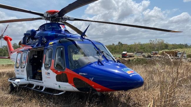 The BMA CQ Rescue chopper was called to a two-truck crash on the Bruce Highway near Bloomsbury at Gibson Creek Bridge on October 28, 2024. Picture: BMA CQ Rescue