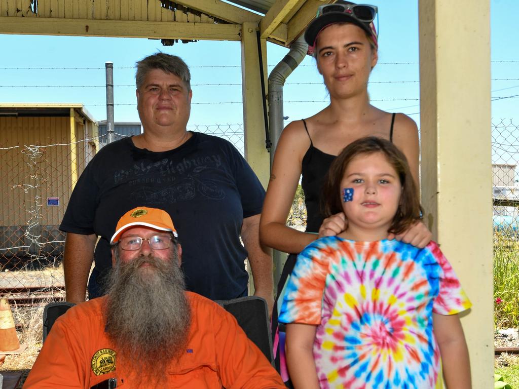 Australia Day celebrations: Lyn Winkler, William Westman, with Shiree and Kyra Harper at the Casino Mini Trains.