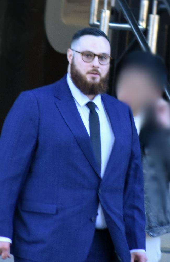 Robert Andrew Scott Head leaving the Toowoomba courthouse after pleading not guilty to sexually assaulting multiple young teen boys.