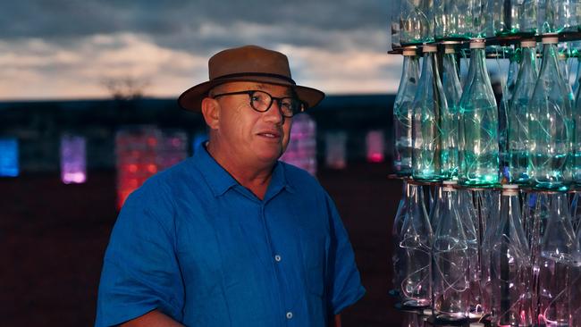 Bruce Munro at his Light-Towers at Discovery Resorts – Kings Canyon.