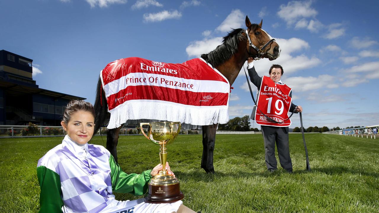 Michelle Payne with brother Stevie and Prince of Penzance. Picture: David Caird