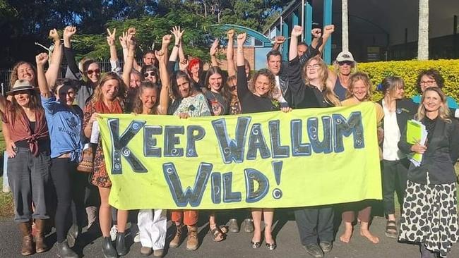 Wallum protesters outside court on May 13. Picture: Save Wallum