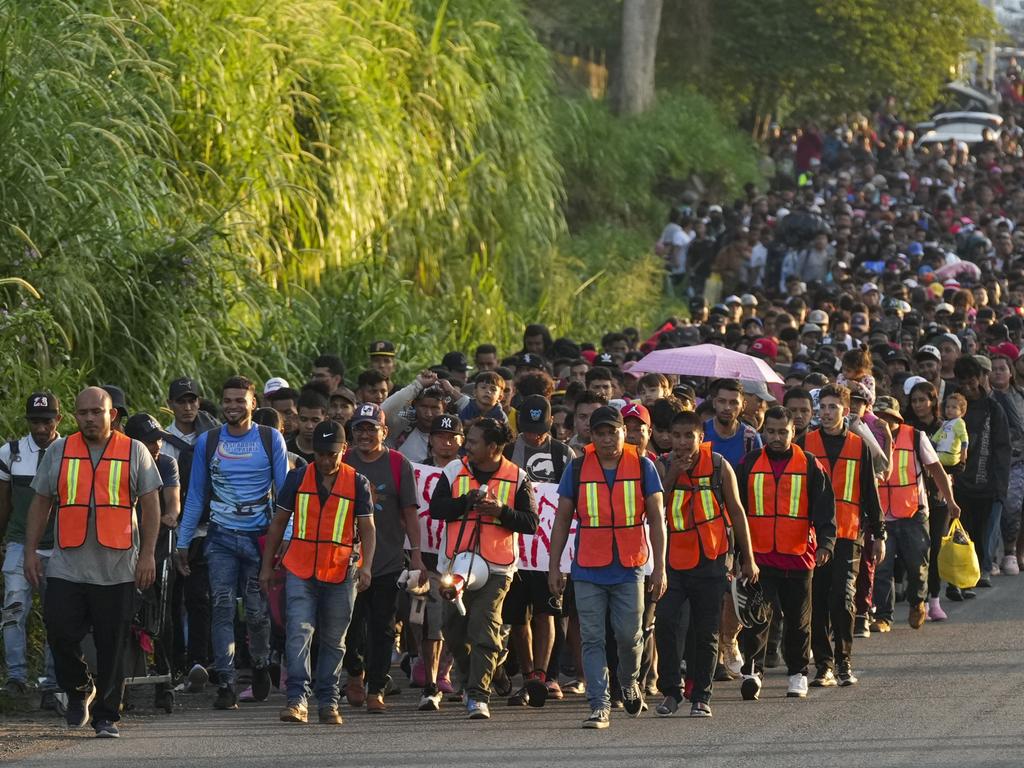 More than 10 million migrants will have been caught crossing the border illegally by the time President Joe Biden leaves office in January. Picture: AP Photos/Moises Castillo