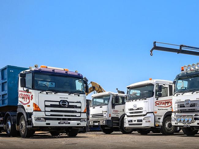 Trucks at Scrappy's Metal Recycling on Ballarat Rd, Albion. Picture: Facebook
