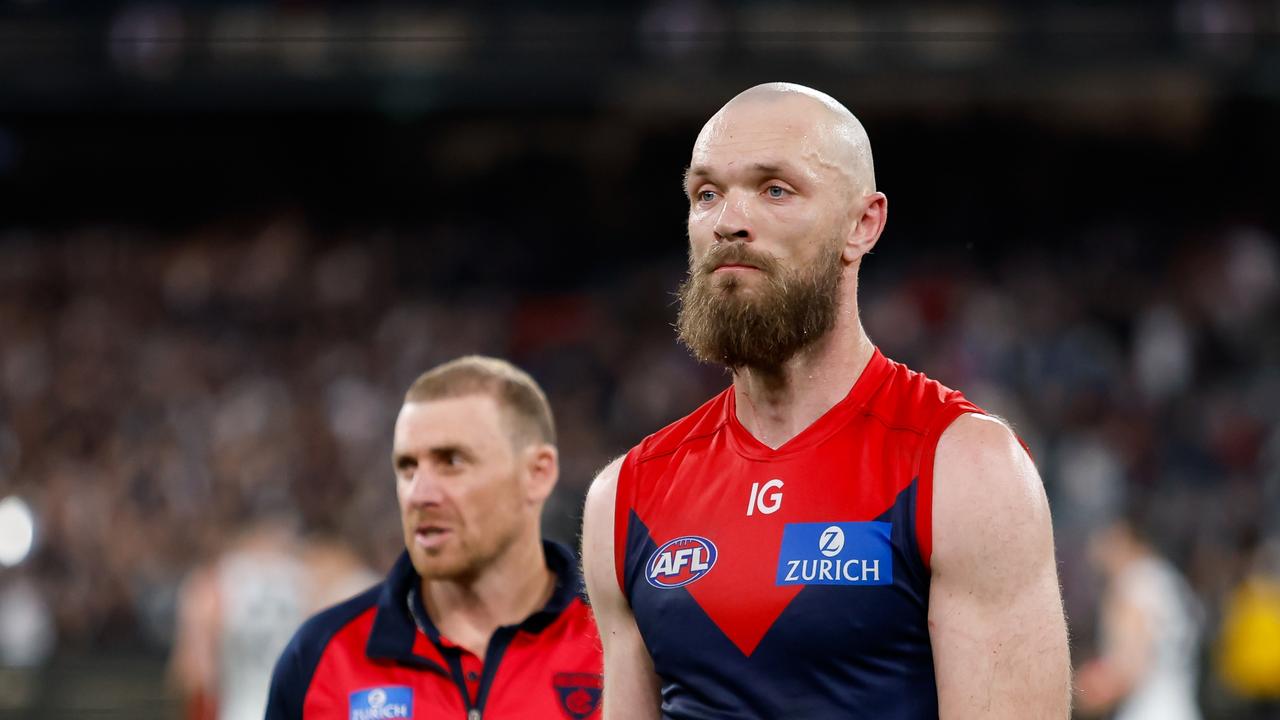 Goodwin confirmed Max Gawn had played with a broken big toe, but said the captain’s availability for the game was never in doubt. Picture: Dylan Burns / Getty Images